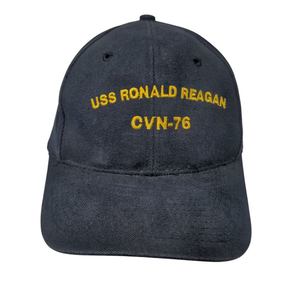 USS Ronald Reagan CVN-76 Slideback Hat Blue OSFA Adjustable 6 Panel Bullet Line